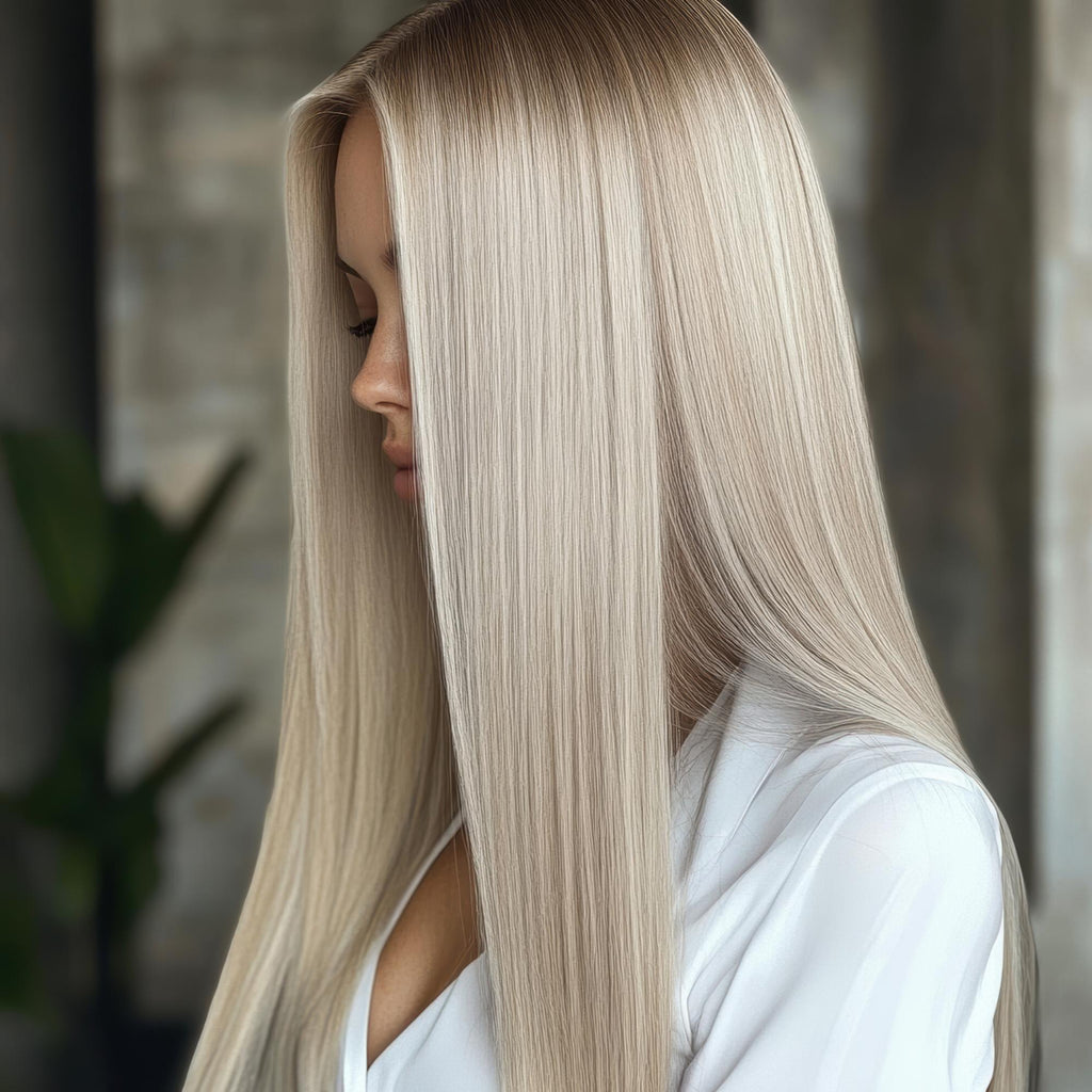 Haarverlängerung #18  Aschblond