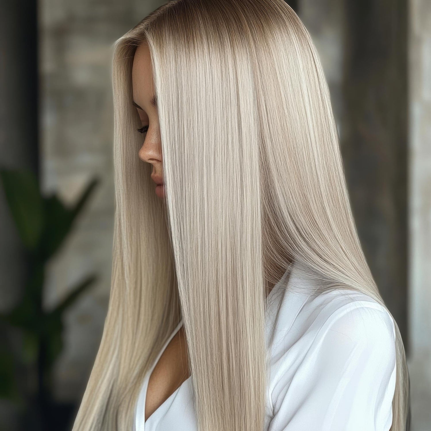 Haarverlängerung #18  Aschblond