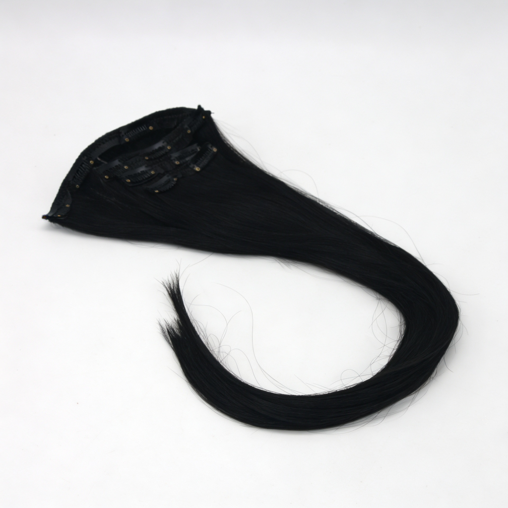 Haarverlängerung Clip-in Extensions Honigblond #1b Naturschwarz