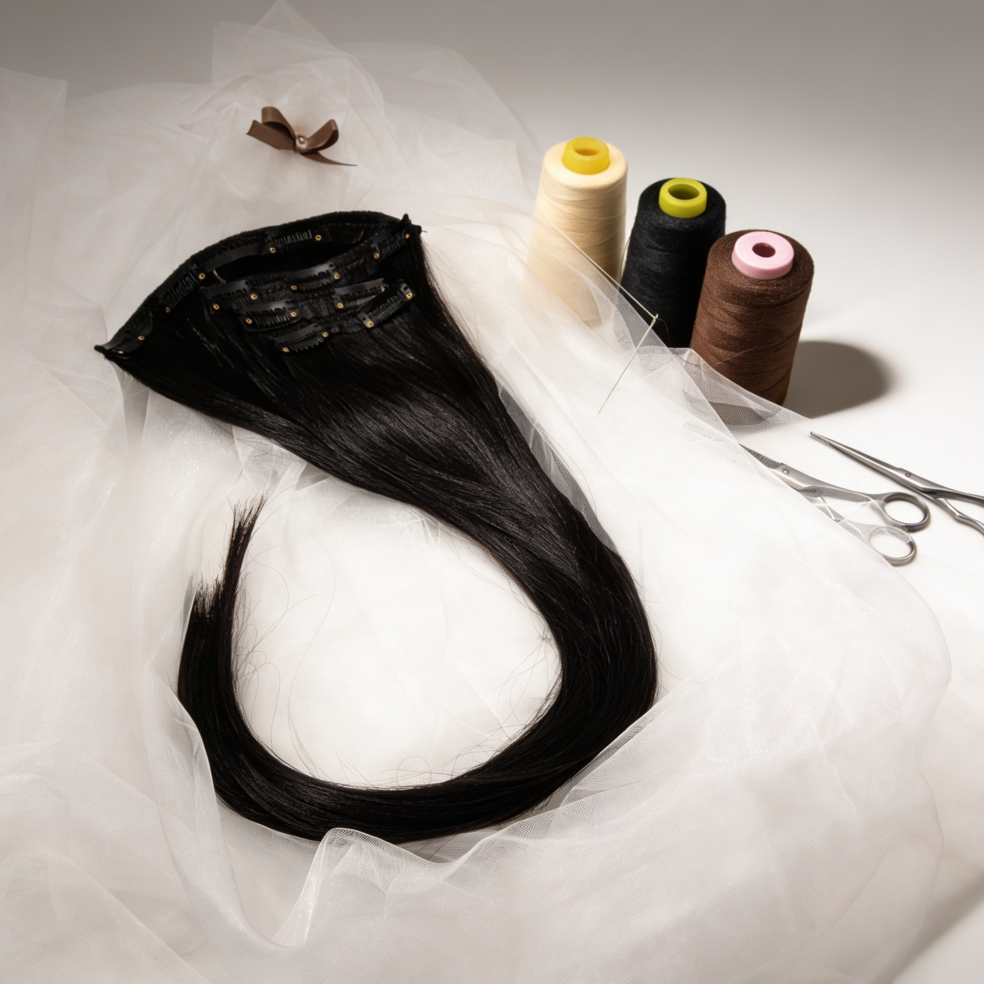 Haarverlängerung Clip-in Extensions Honigblond #1b Naturschwarz